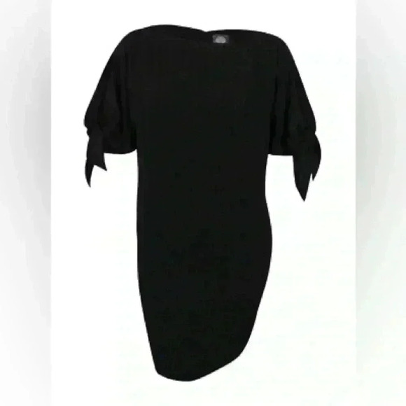 Vince Camuto Knotted Cold-Shoulder Shift Dress, Women's Size 2, Black - Picture 5 of 6
